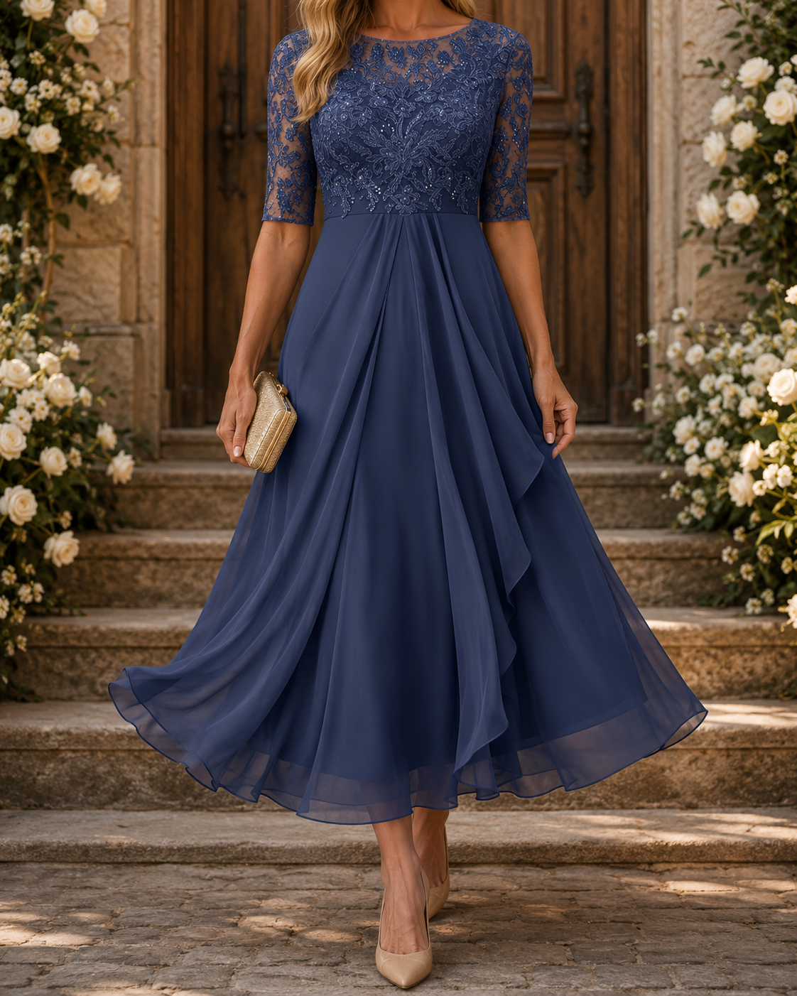 Suzanne | Robe Maxi Élégante en Dentelle