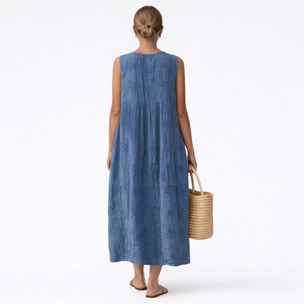 Claire | Robe Maxi Brodée Élégante