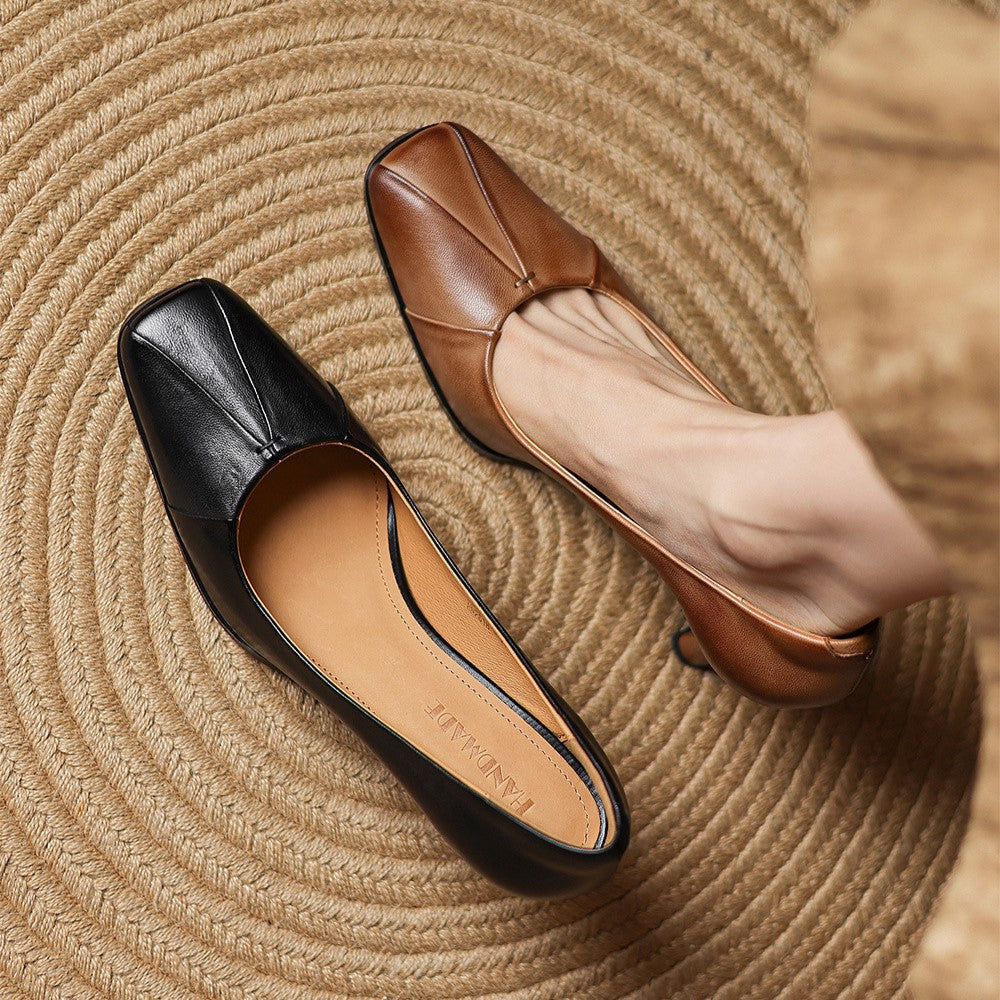 MARISOL | Escarpins en cuir avec bout carré