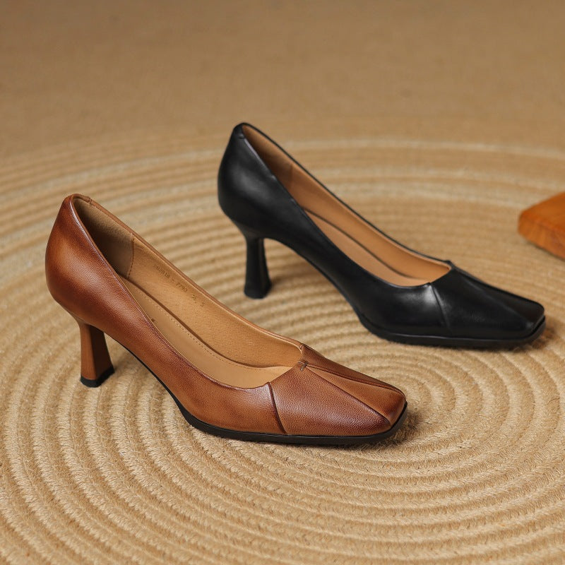 MARISOL | Escarpins en cuir avec bout carré