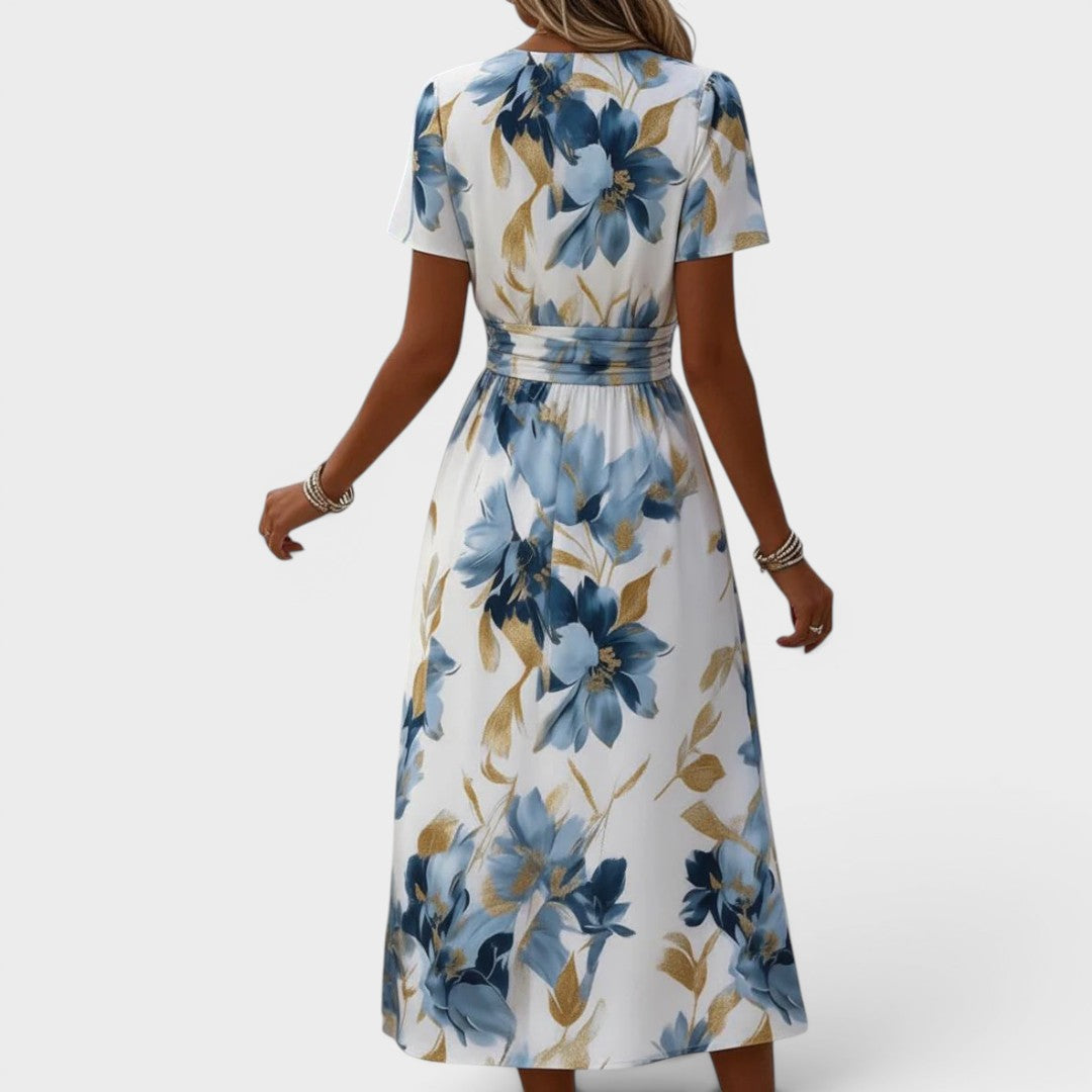 Florence | Robe Midi Fleurie Élégante