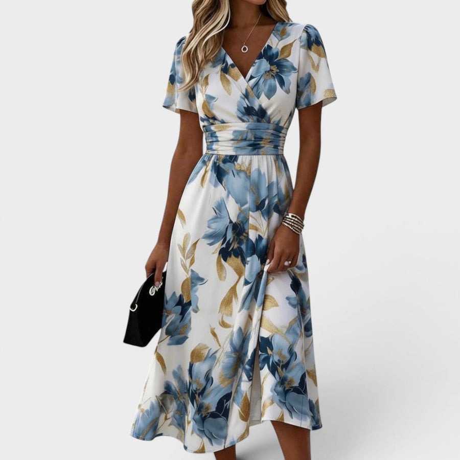 Florence | Robe Midi Fleurie Élégante