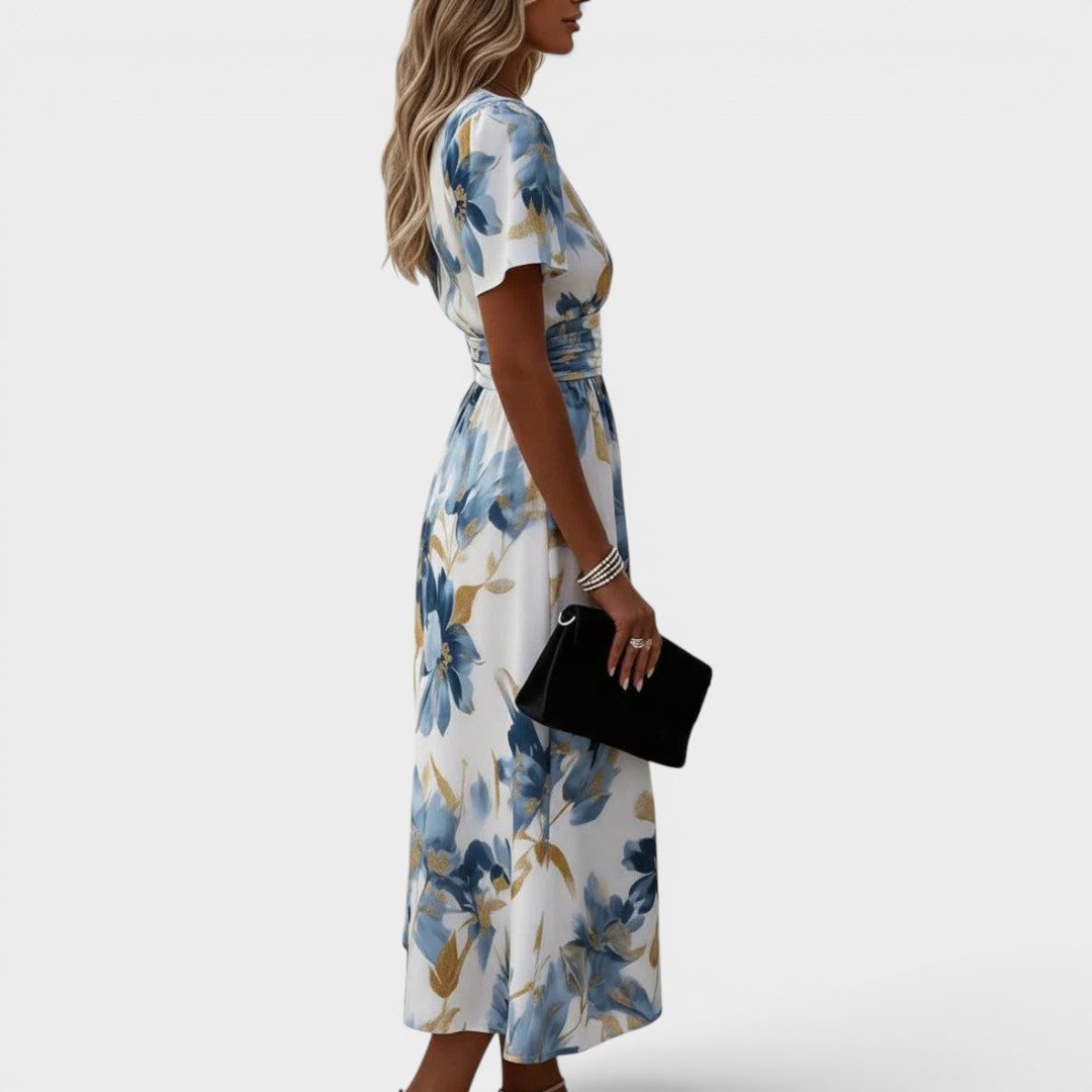 Florence | Robe Midi Fleurie Élégante