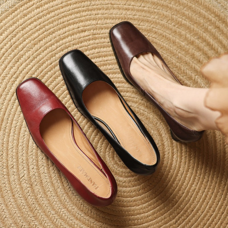 ORIEL | Leder Quadrat Pumps