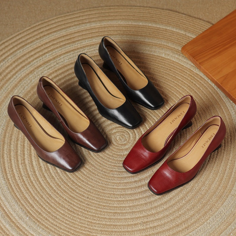 ORIEL | Leder Quadrat Pumps