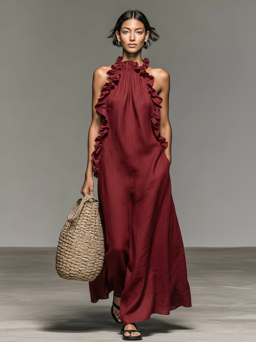 Élodie | Robe Maxi Élégante à Volants