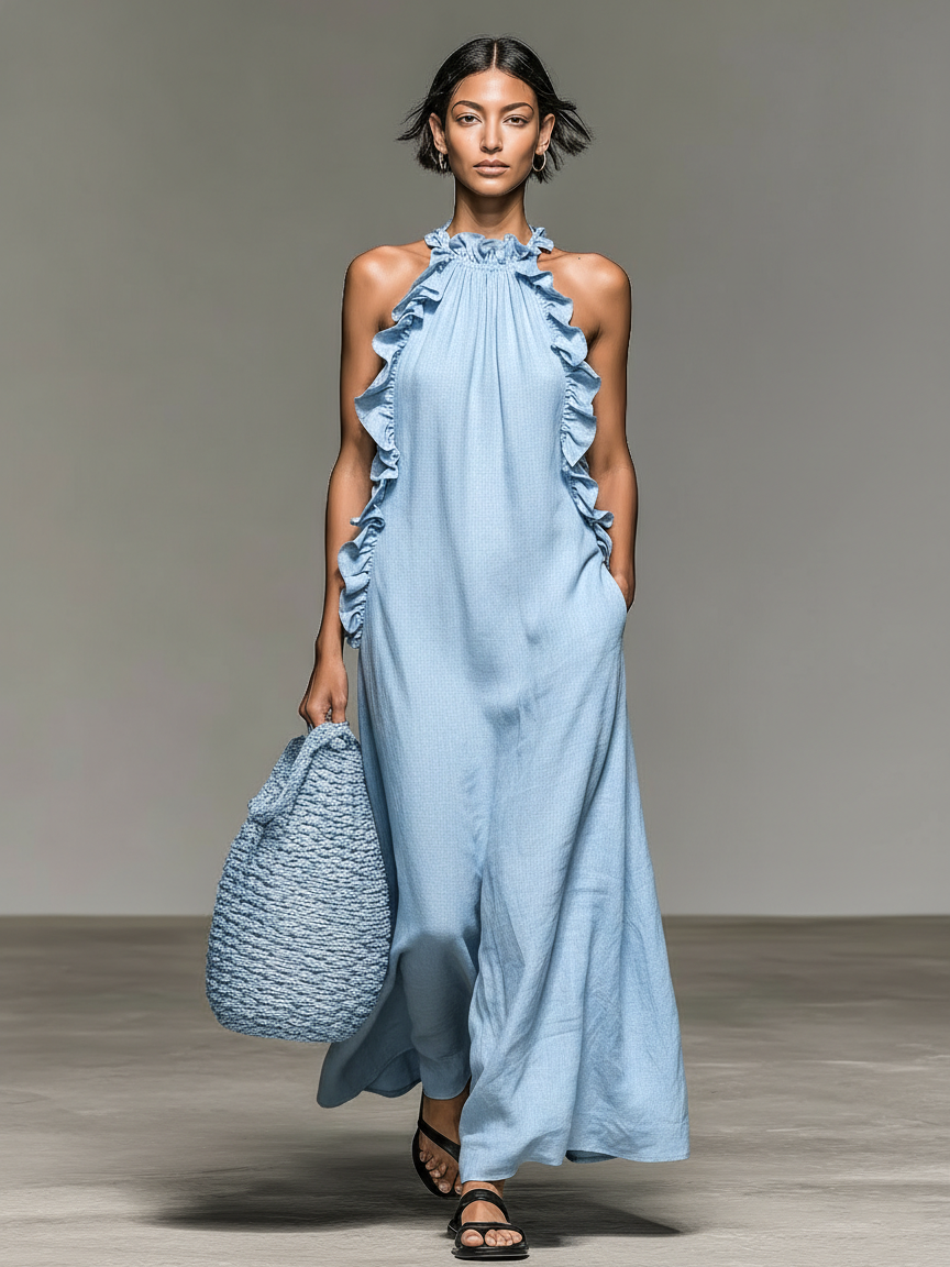 Élodie | Robe Maxi Élégante à Volants