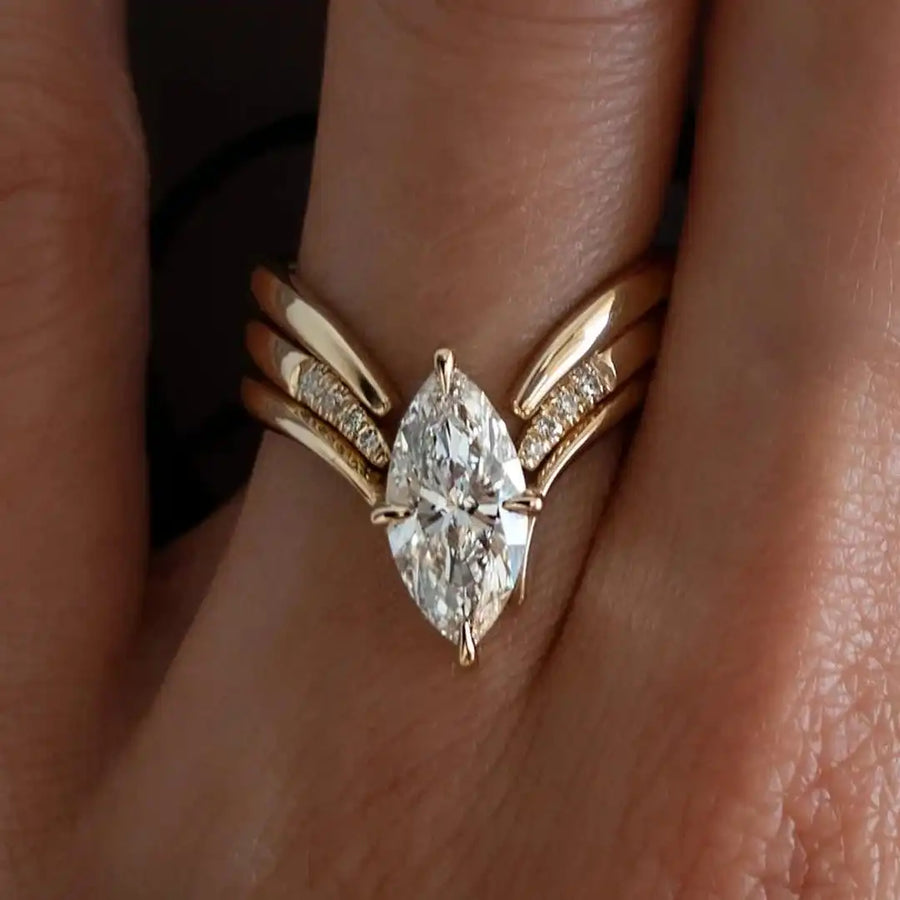 Ensemble de Bagues Taille Marquise