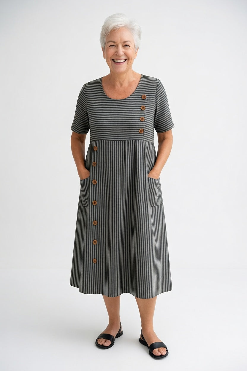 LINÉORA | Robe rayée fluide au charme estival