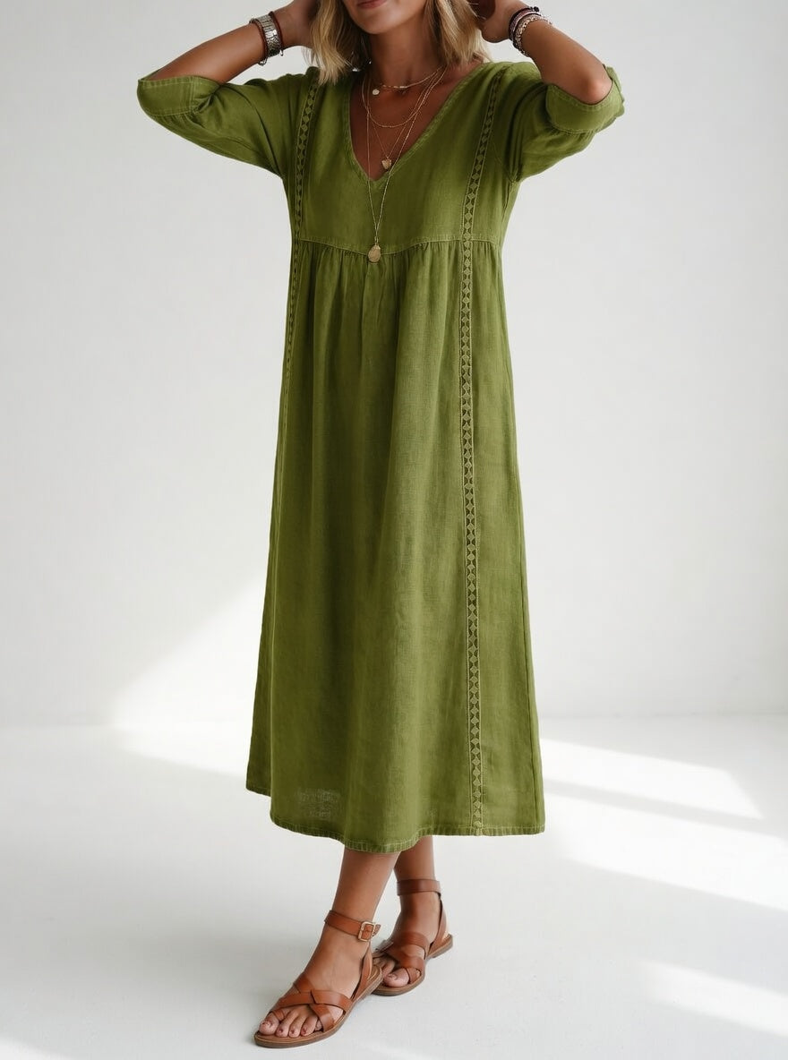 LIOREA | Robe midi fluide décontractée élégante