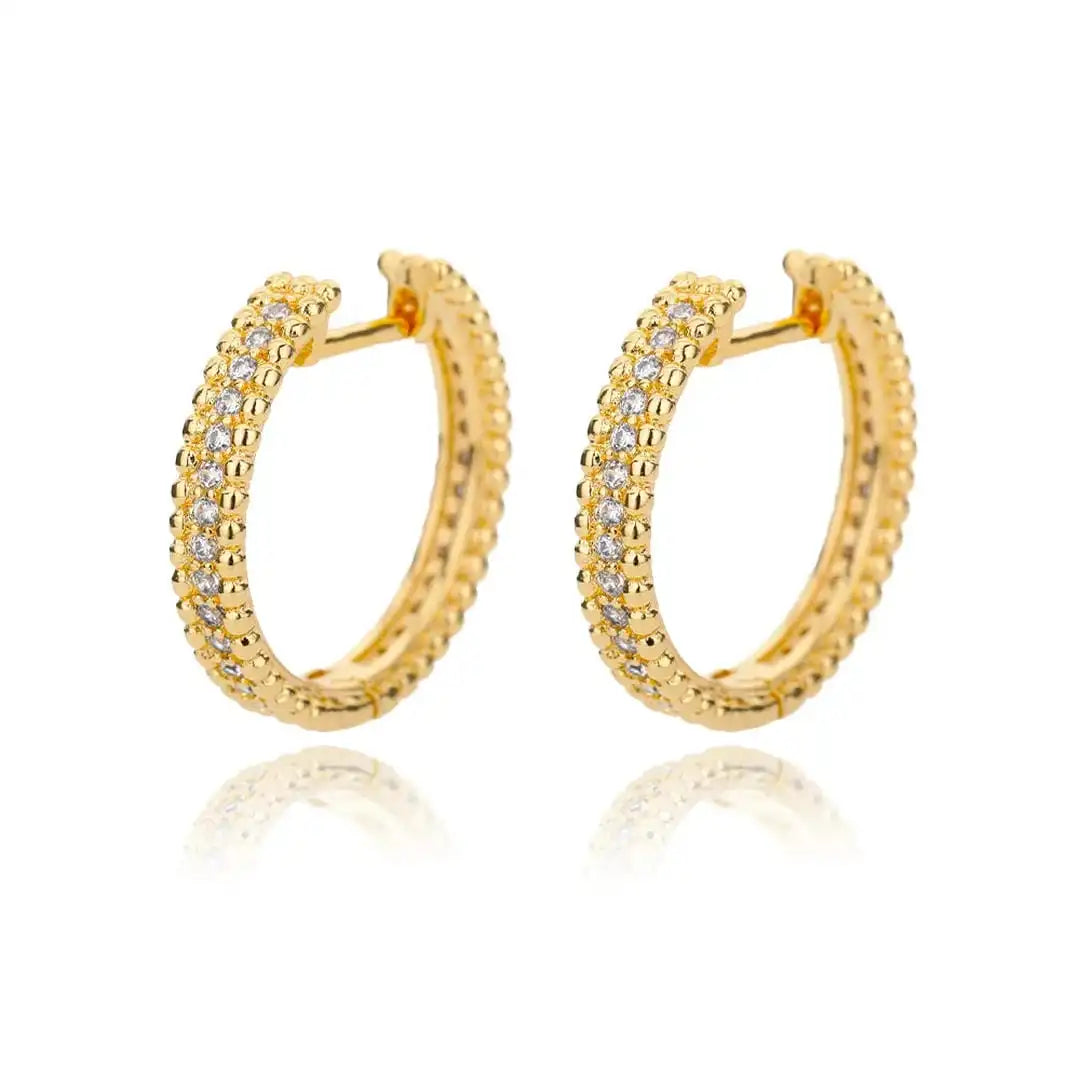 Boucles d'oreilles créoles en cristal clouté
