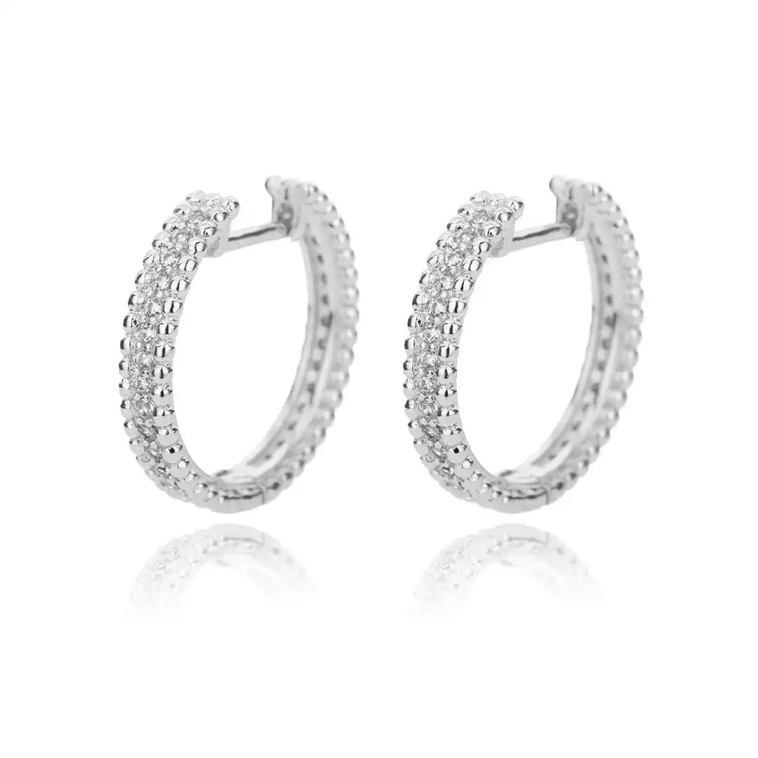 Boucles d'oreilles créoles en cristal clouté