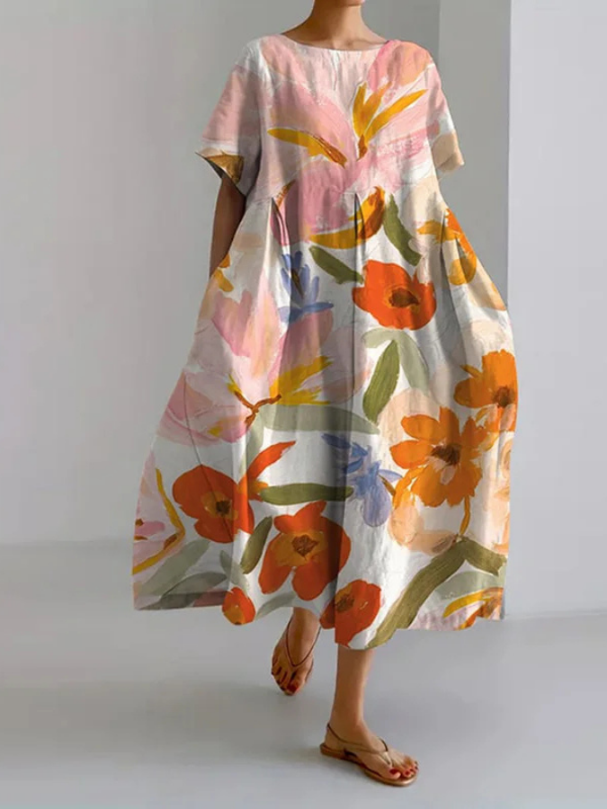 Liliane | Robe Maxi Fleurie Artistique