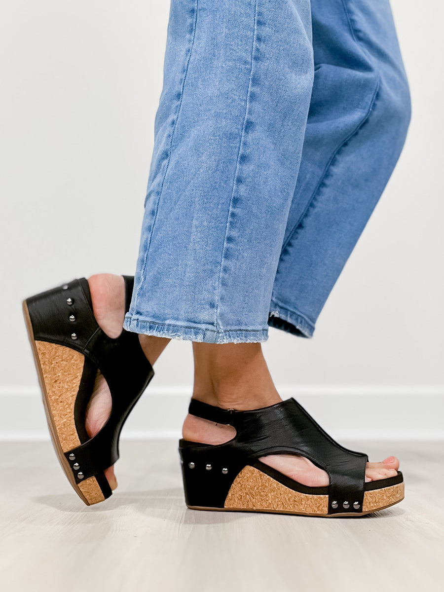 BRIELLAE | Sandalette à talon compensé