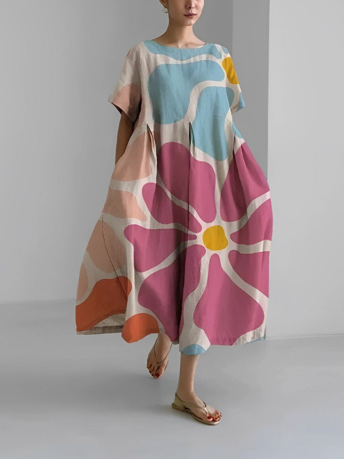 Liliane | Robe Maxi Fleurie Artistique