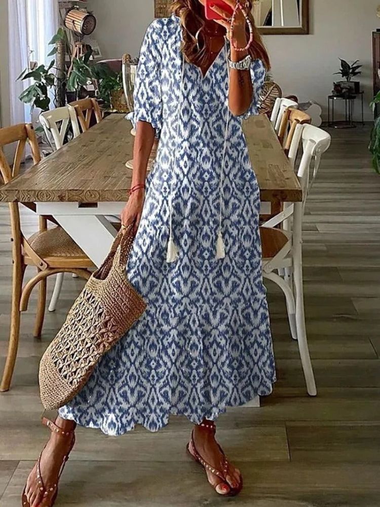 ÉLODIE | Robe maxi florale veloutée élégante