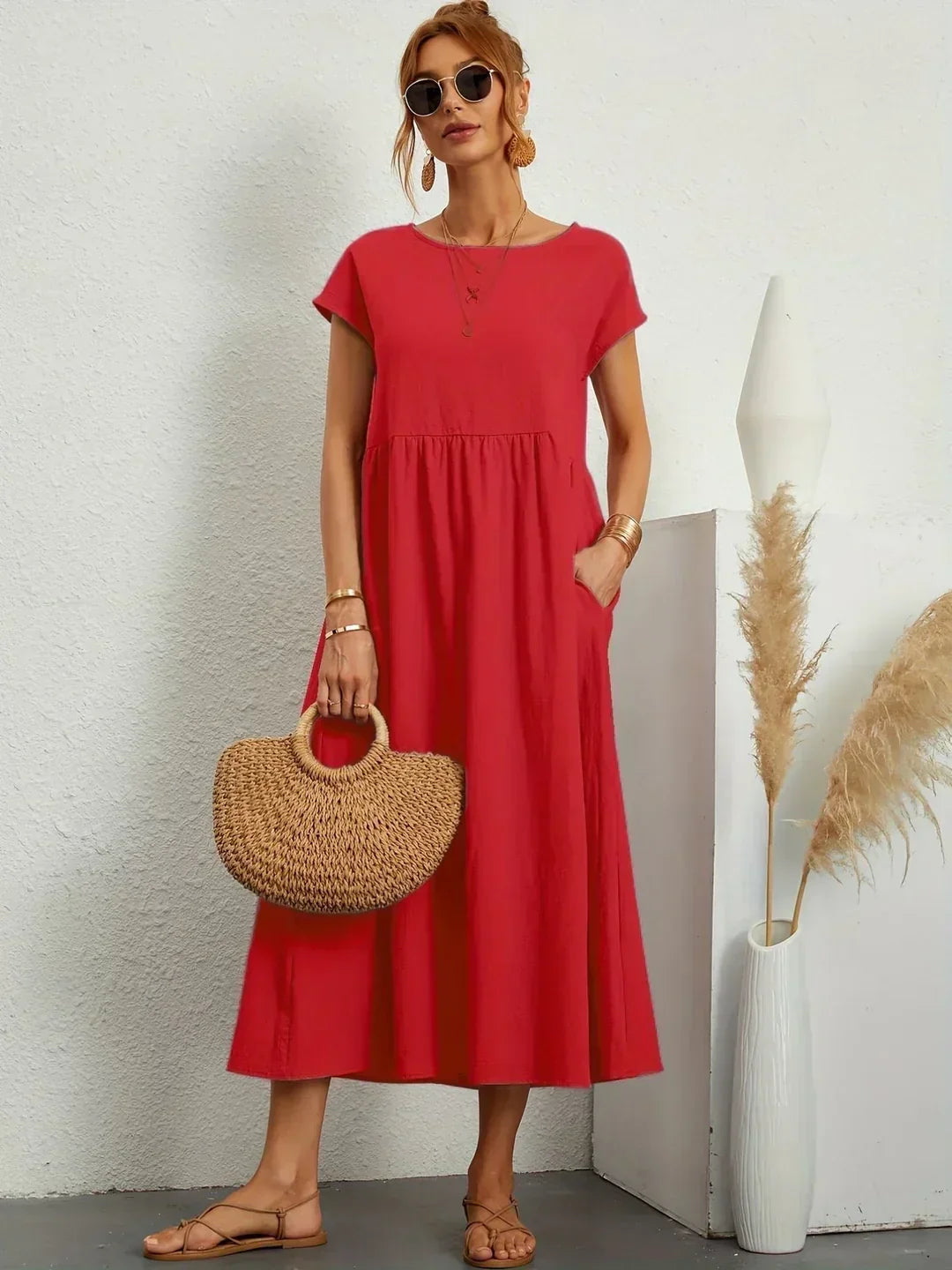 GABRIELLE | Robe midi fluide élégance intemporelle