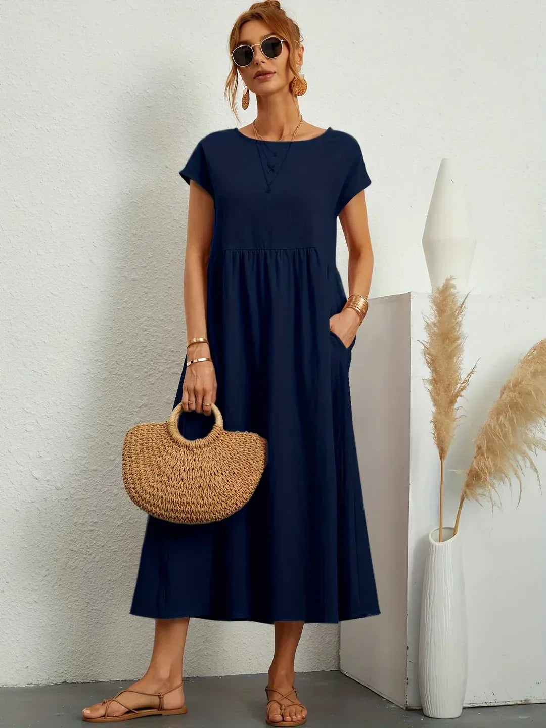 GABRIELLE | Robe midi fluide élégance intemporelle
