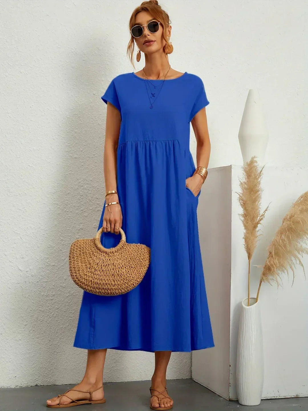 GABRIELLE | Robe midi fluide élégance intemporelle
