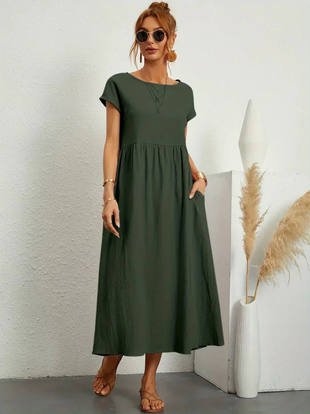GABRIELLE | Robe midi fluide élégance intemporelle
