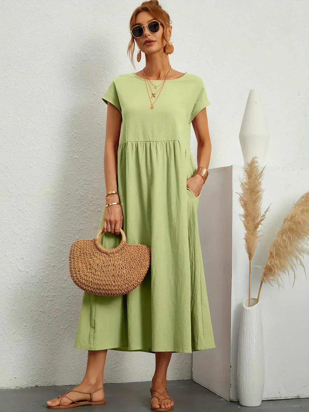GABRIELLE | Robe midi fluide élégance intemporelle