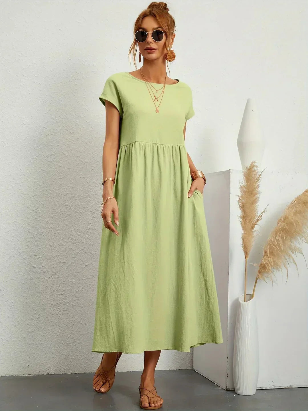 GABRIELLE | Robe midi fluide élégance intemporelle