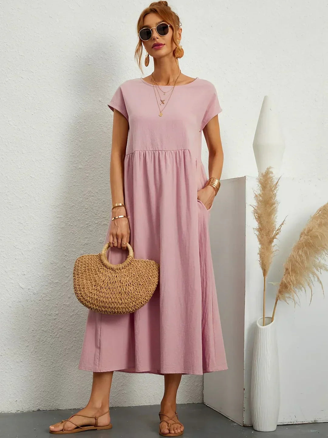 GABRIELLE | Robe midi fluide élégance intemporelle