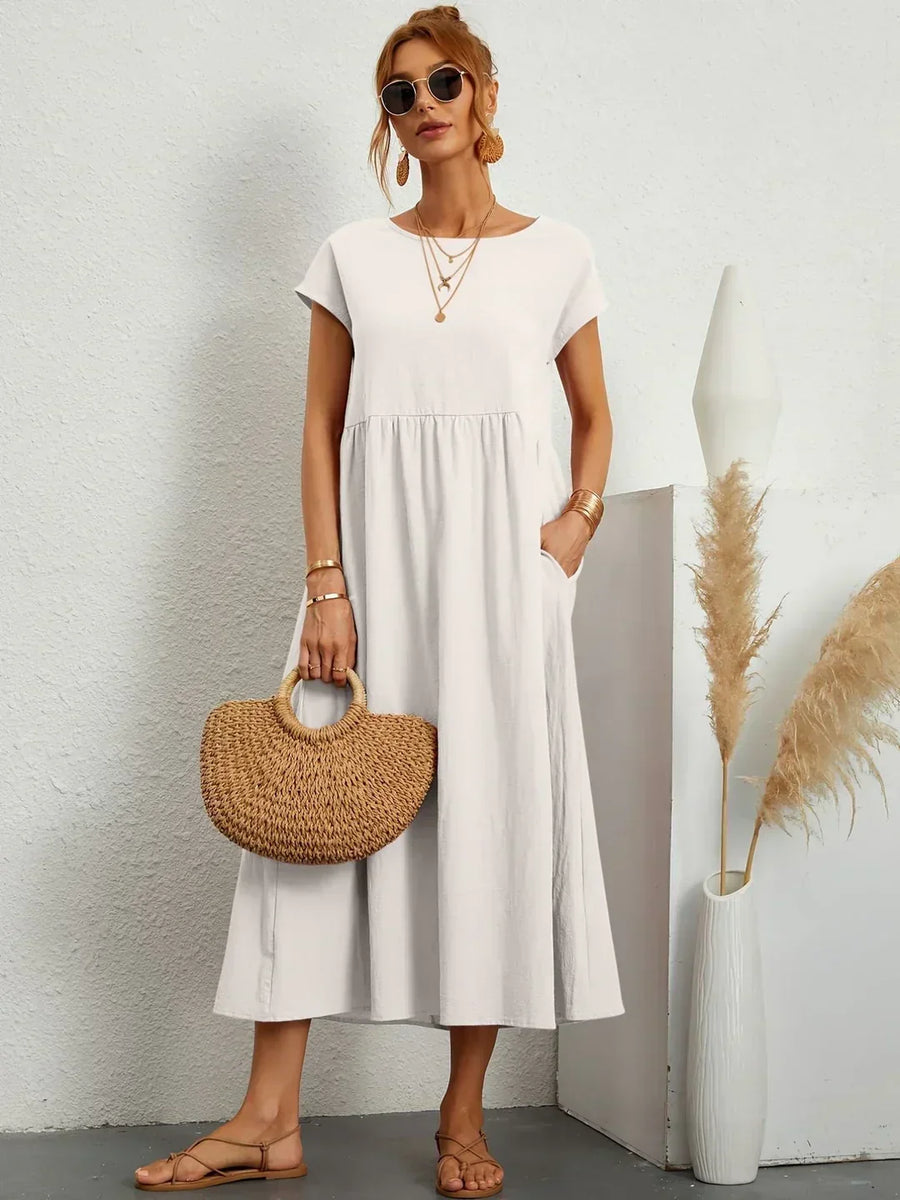 GABRIELLE | Robe midi fluide élégance intemporelle