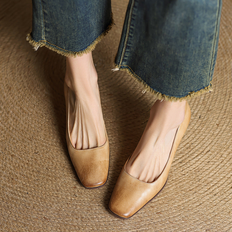 ELVIERA | Escarpins en Cuir Carrés