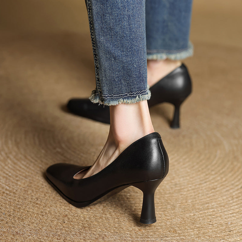 ELVIERA | Escarpins en Cuir Carrés