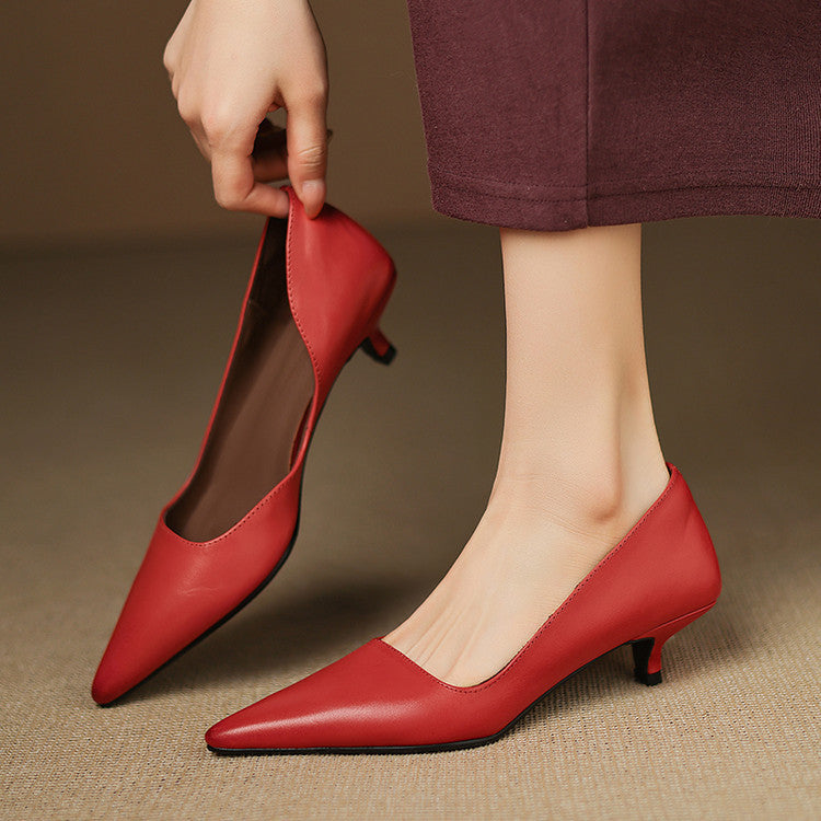 ORLISSE | Cuir Escarpins à Talon Kitten