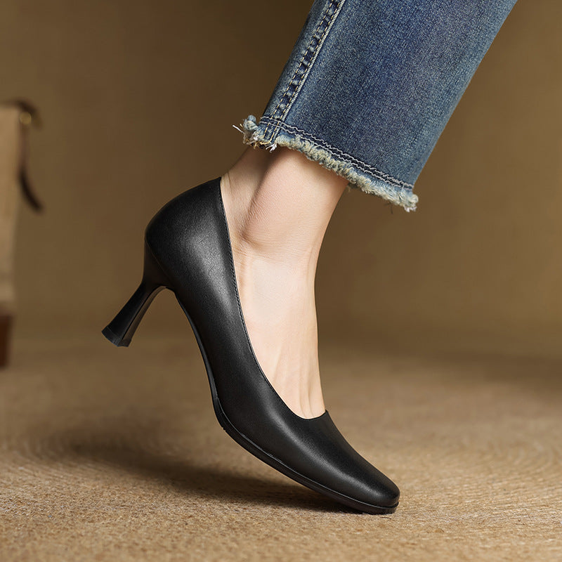 ELVIERA | Escarpins en Cuir Carrés
