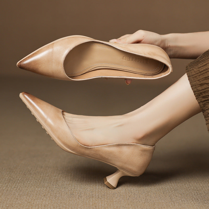 CALENNE | Talons Kitten en Cuir