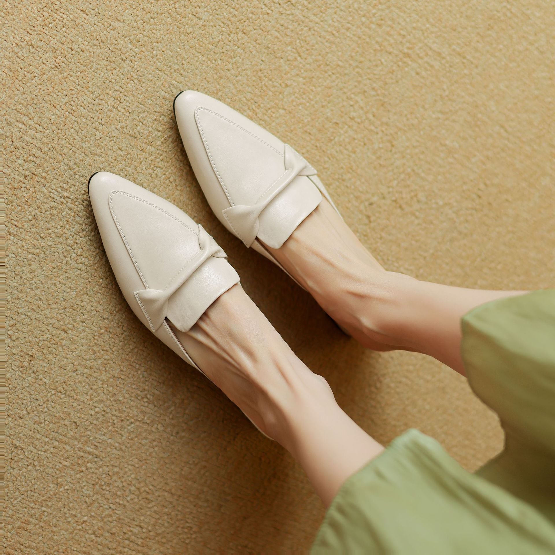MARLOE | Mules en cuir à bout pointu