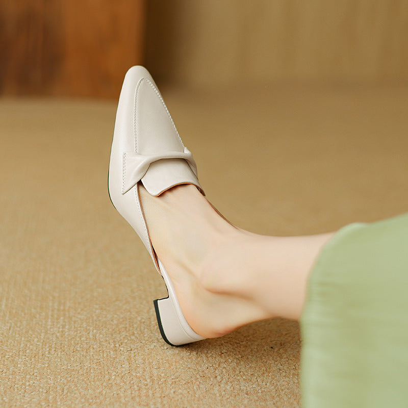 MARLOE | Mules en cuir à bout pointu