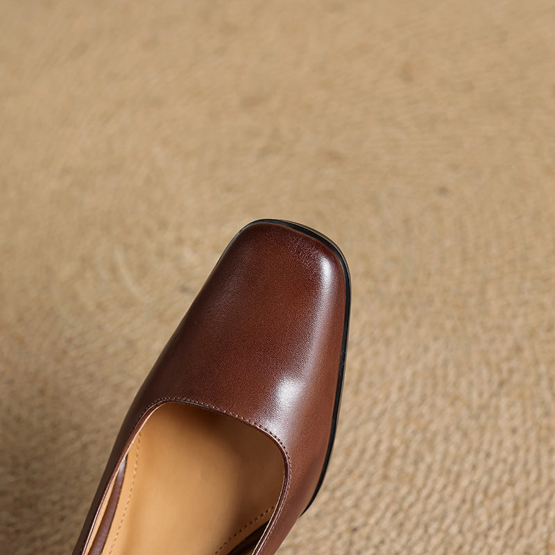 ELVIERA | Escarpins en Cuir Carrés