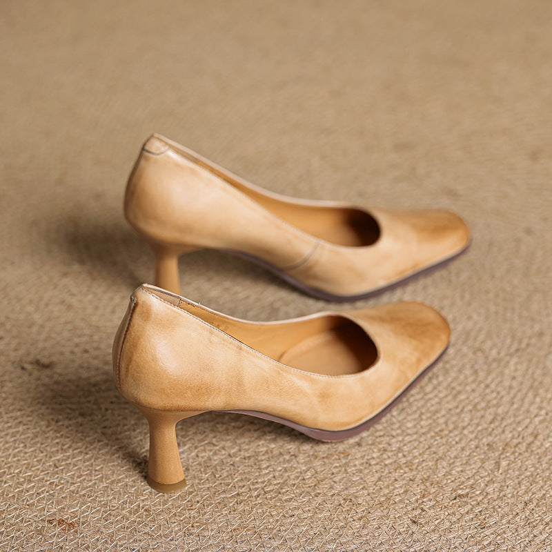 ELVIERA | Escarpins en Cuir Carrés