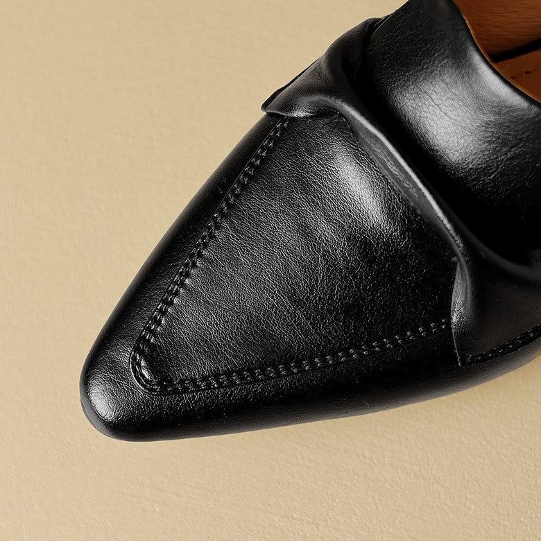 MARLOE | Mules en cuir à bout pointu