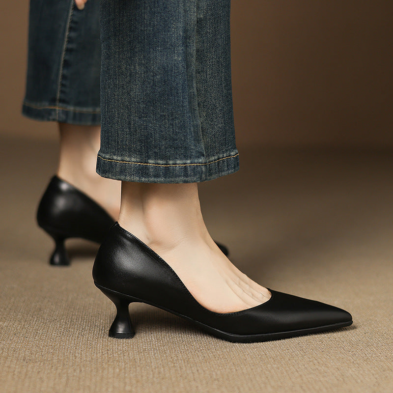 CALENNE | Talons Kitten en Cuir