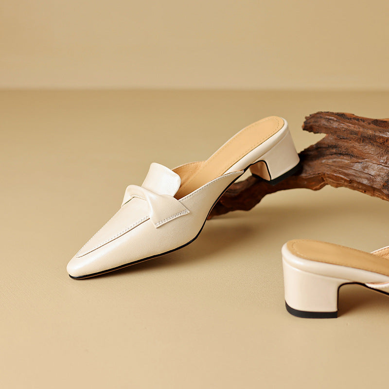 MARLOE | Mules en cuir à bout pointu