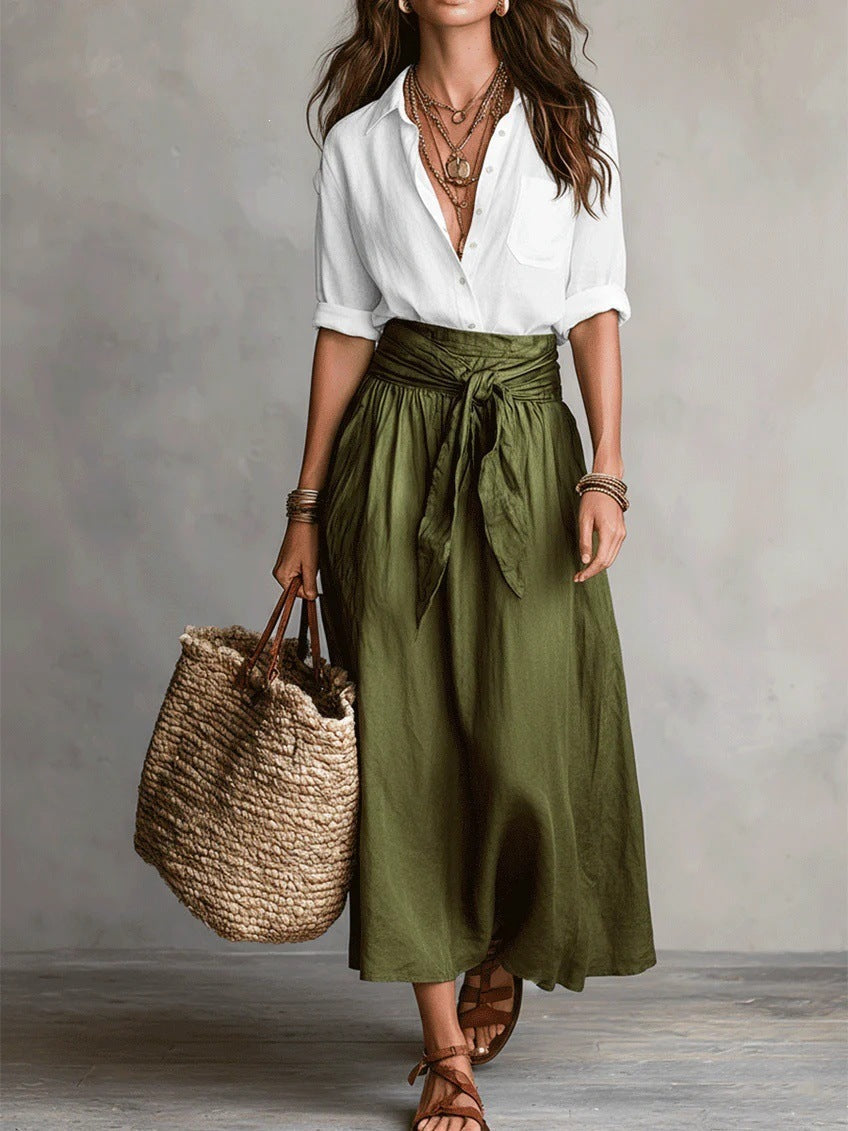 Colette | Ensemble Élégant à Jupe Midi