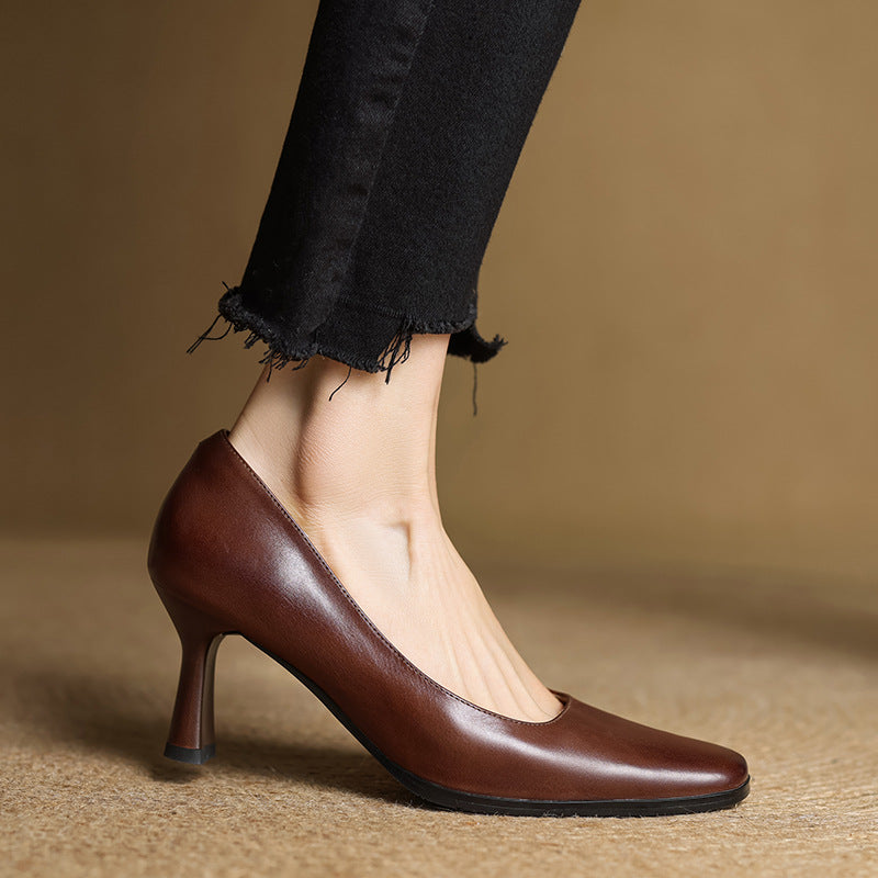 ELVIERA | Escarpins en Cuir Carrés
