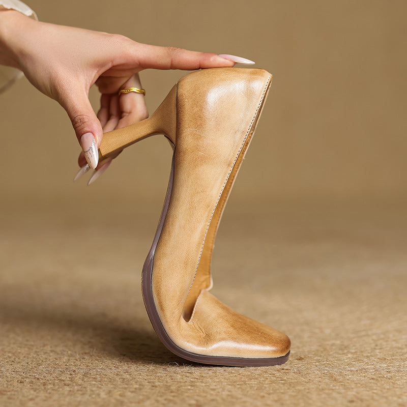 ELVIERA | Escarpins en Cuir Carrés
