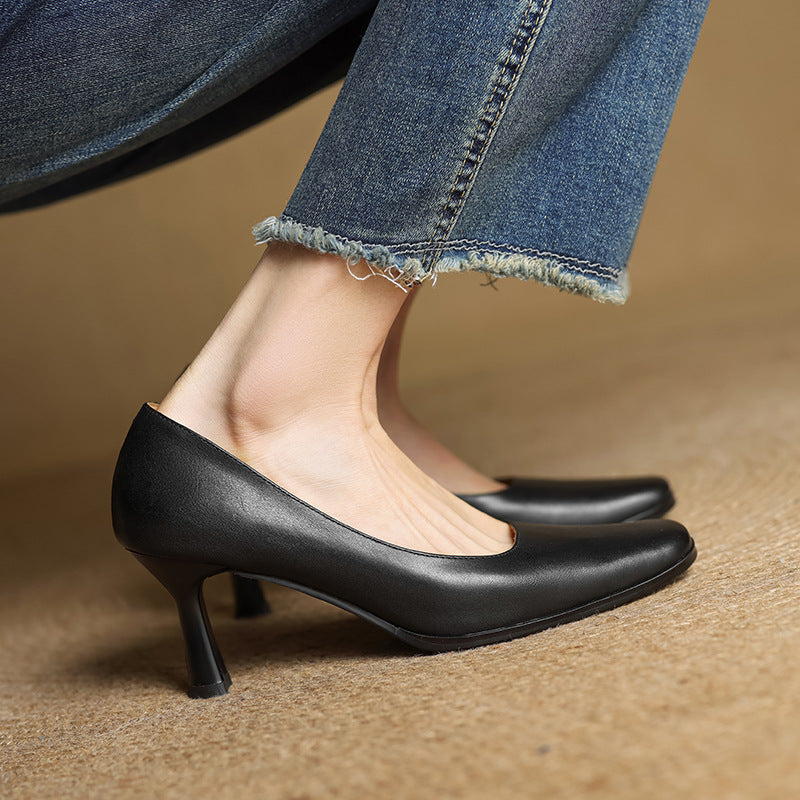 ELVIERA | Escarpins en Cuir Carrés