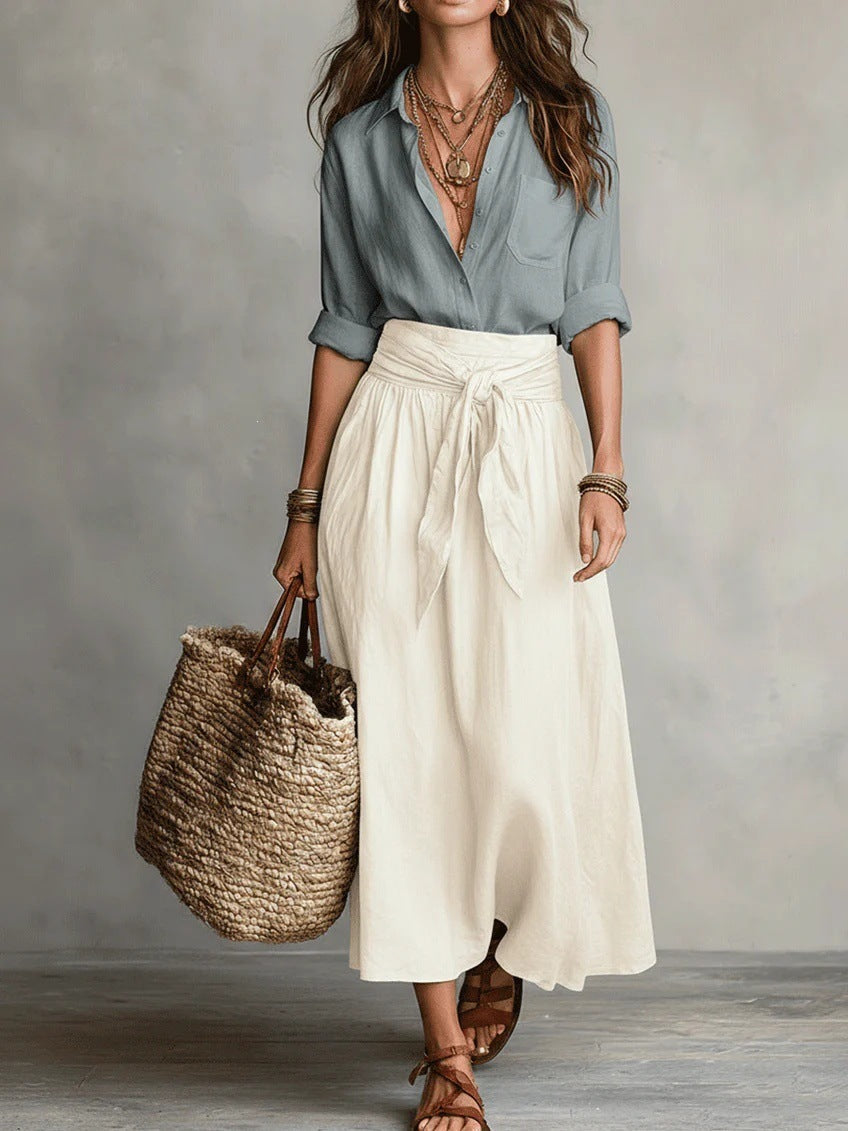 Colette | Ensemble Élégant à Jupe Midi