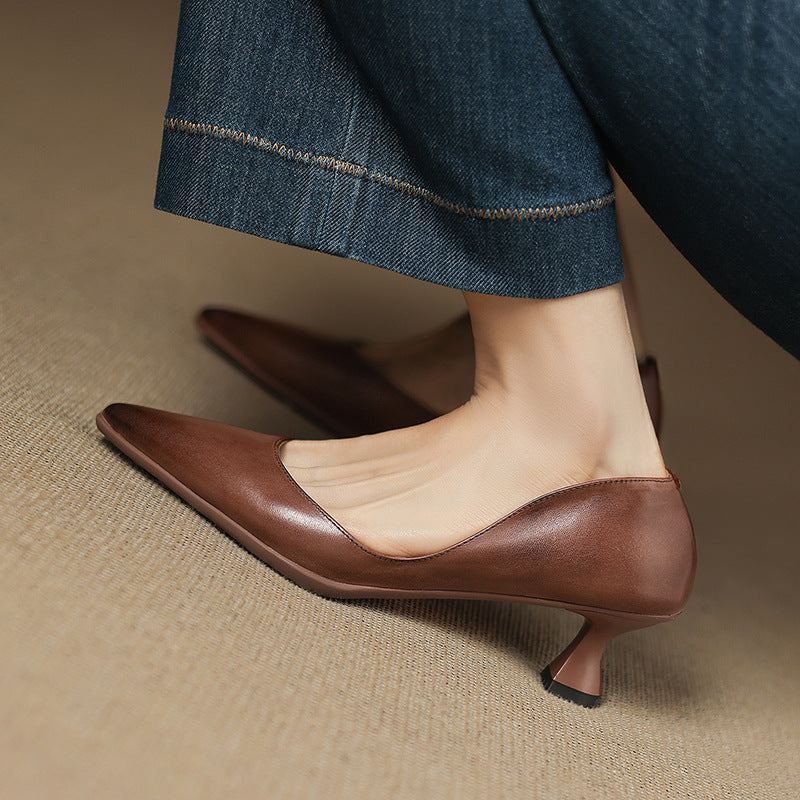 CALENNE | Talons Kitten en Cuir