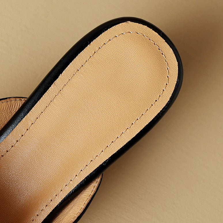 MARLOE | Mules en cuir à bout pointu