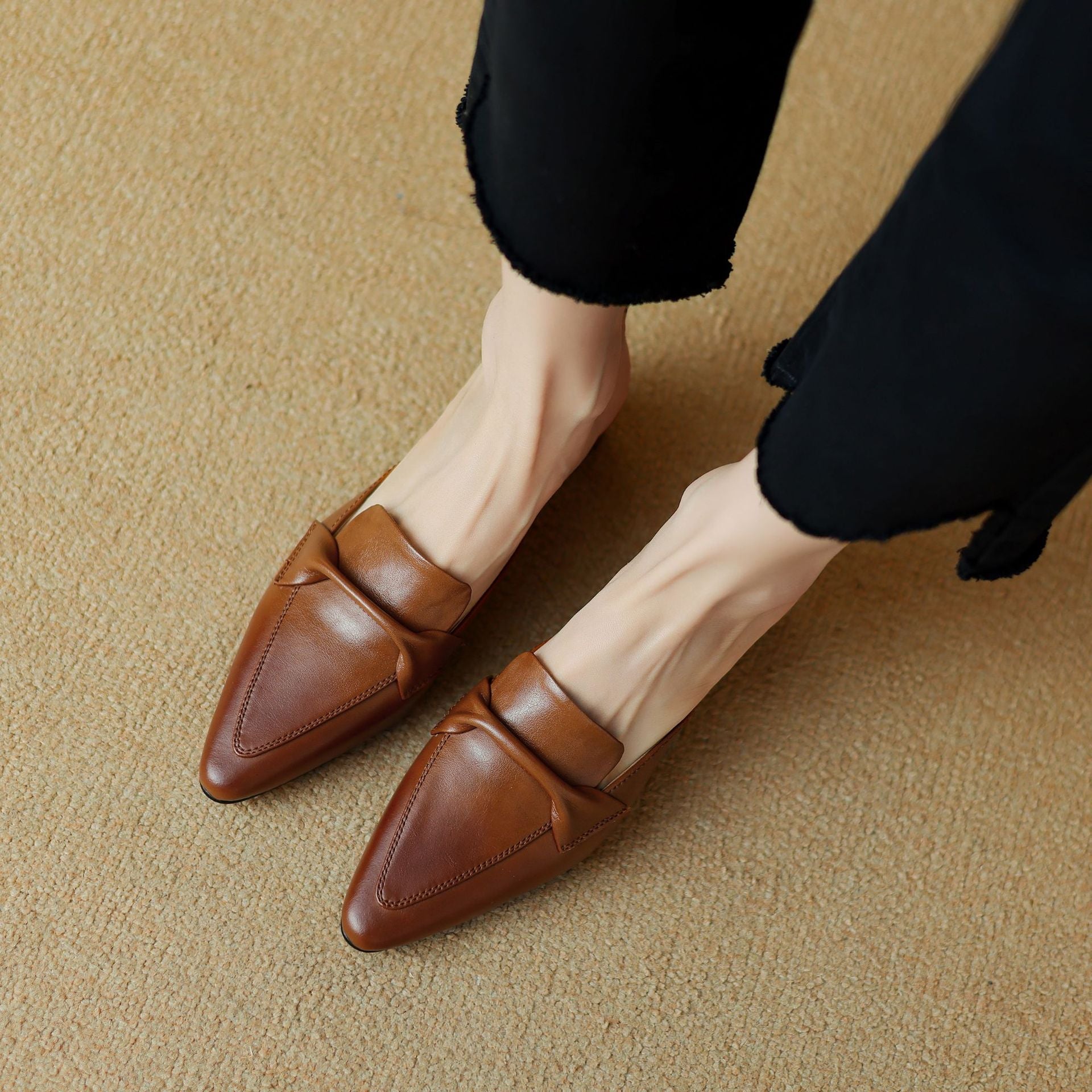 MARLOE | Mules en cuir à bout pointu