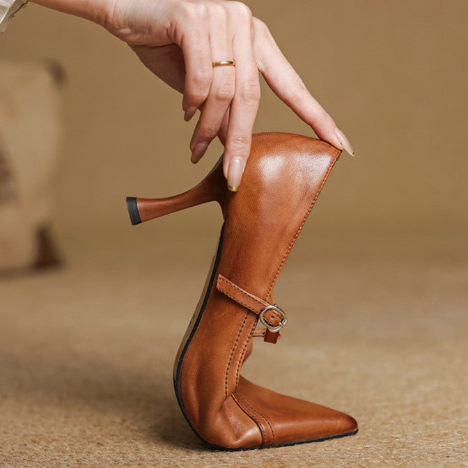 AVELINE | Pompes à T-Riemen en Cuir