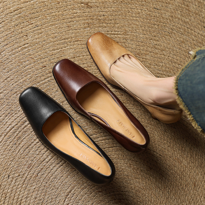 ELVIERA | Escarpins en Cuir Carrés